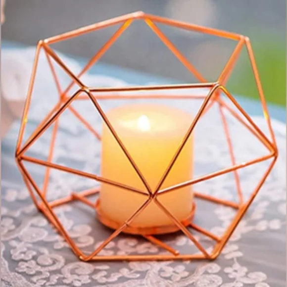 NWOT Metal Candle Holder in Rose Gold - Picture 9 of 12